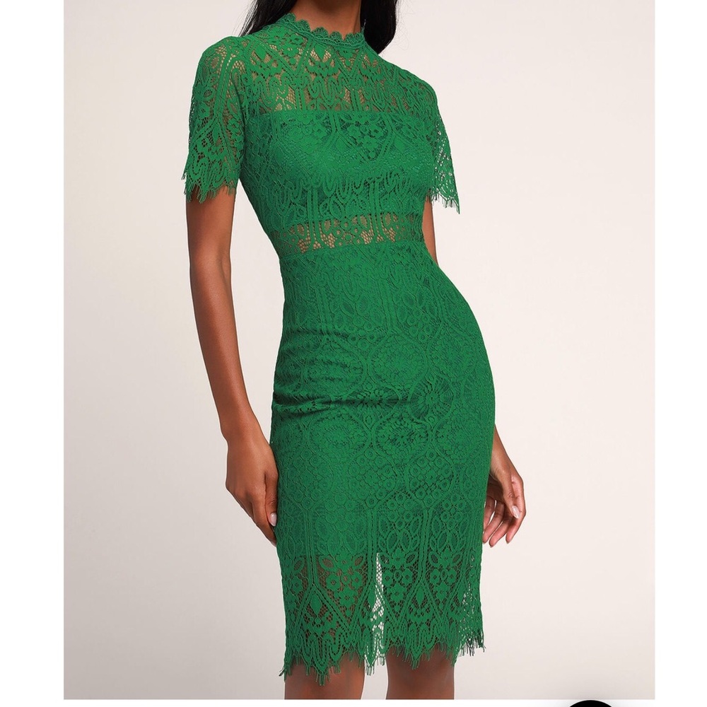 LuLus Green lace dress size M